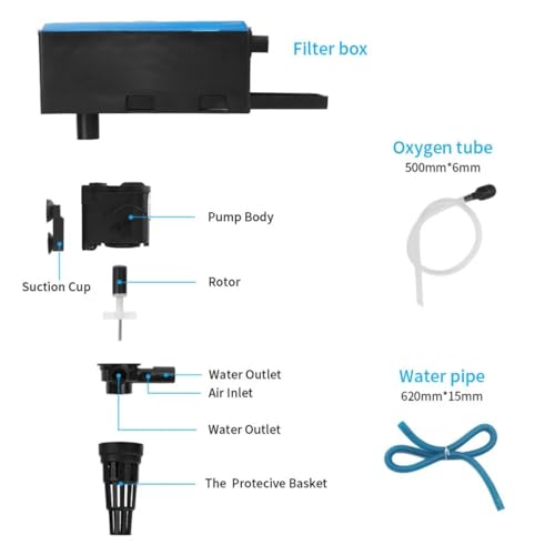 Image of VAYINATO WP-880F | 15W | 650L /Hr 3 in 1 Multi Functions Aquarium Top Filter with Free 1 Feet Sponge (Suits 25 CM - 38 CM Aquarium Fish Tank) By Petzlifeworld