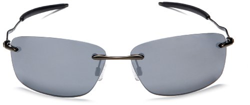 Image of Oakley Men's Nanowire 2.0 Iridium Polarized Sunglasses,Pewter Frame /Black Lens,one size