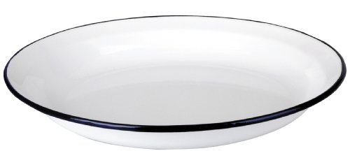 Plato IBILI de acero esmaltado blanco y azul 36x36x4 cm miniatura 1