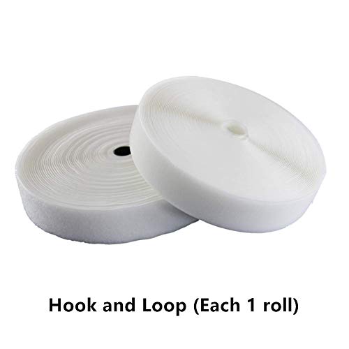 Missyoung SEWING-H&L-2-5-WHITE Sew On Hook And Loop Tape 3/4 Inch Width, Non-Adhesive Sticky Back, Sewing Fastening Tape Nylon Fabric Fastener Interlocking Tape Sewing Fasteners thumb #2