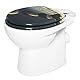 WOLTU Premium WC-Sitz Toilettensitz mit Absenkautomatik, MDF Holzkern, Softclose Scharnier, Antibakteriell, Desgin Décor Grau Stone Oval