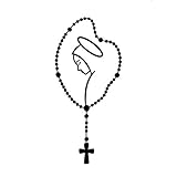 Shineweb Decal Car Sticker Self-Adhesive Mary Rosary Car Body Bumper Window Decorative Decals Sticker PET Material Easy to Use for Buses Auto Truck - Black