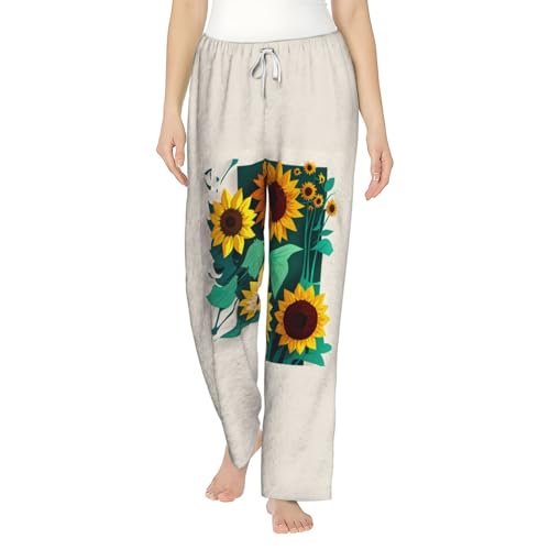 Pantalon de pyjama tournesol et abeille doux pour femme