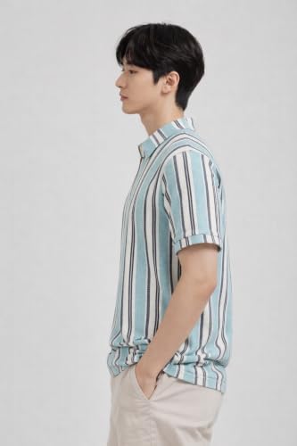 Image of London Hills Men's Loose Fit Half Sleeve Vertical Striped Polo T-Shirt with Zip Collar | Premium Polyester Fabric | T Shirt for Man | Tshirt | Shirts Men | Tshirt for Man | Men T-Shirts