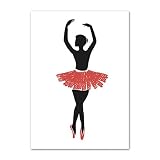 LCSLDW Impression sur Toile Cartoon Ballet Dancer Girl Wall Art Toile Peinture Nordique Affiches Et Impressions Mur Photos pour Chambre d'enfants Chambre Décor