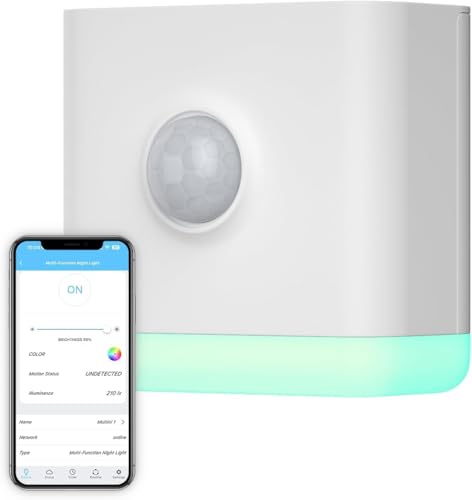 THIRDREALITY Multi-Function Night LightTyp F Zigbee Repeater 3-in-1 Combines a Motion Sensor a Illumination Sensor and RGB Color Night Light 1-100% Adjustable Brightness Zigbee hub Required