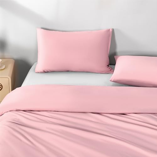 Image of 2 Pack Microfiber Queen Zipper Pillowcases, Soft Comfortable Not Shrink Pink Pillow Case, Breathable Pillow Cases Set of 2 (20x30 Inches)