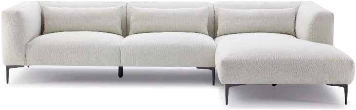 Ashcroft Furniture Co Saviola - Sofá seccional de esquina de esquina de tela beige orientado a la derecha