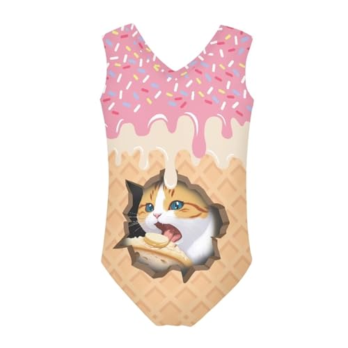 Image of Fashion Print One-Piece Swimsuits for Girls,Soft Stretchy One Piece Bathing Suit Quick Dry Beach Swimwear 5-14 Years