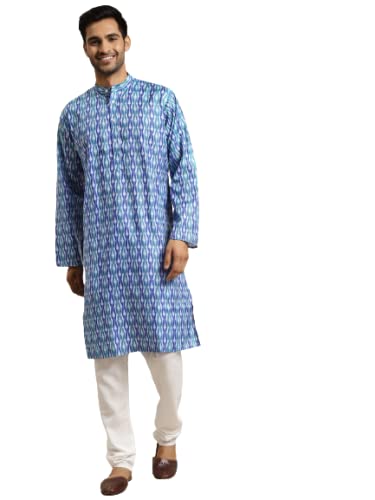 Image of SOJANYA Men's Jacquard Silk Long Kurta - Diwali Celebration Ethnic Wear for Men