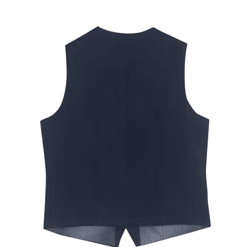 Cambkatl Men's Suit Vest Button Down V Neck Formal Waistcoat Sleeveless Blazer Jackets for Wedding Party with Pockets4