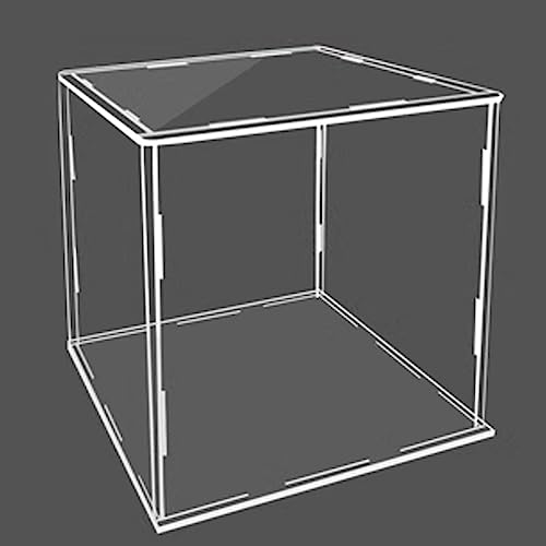 6 sidor helt klar akryl displaylåda, akryl transparent bänkskiva, resväska, organiserare, standard, dammsäker skyltfönster för figurer/leksaker/samlarföremål/Gundam/bilmodell (storlek : 16 x 16 x 16