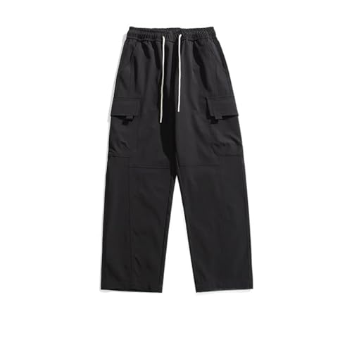 Pantalon cargo homme coupe large avec cordon de serrage réglable à la taille
