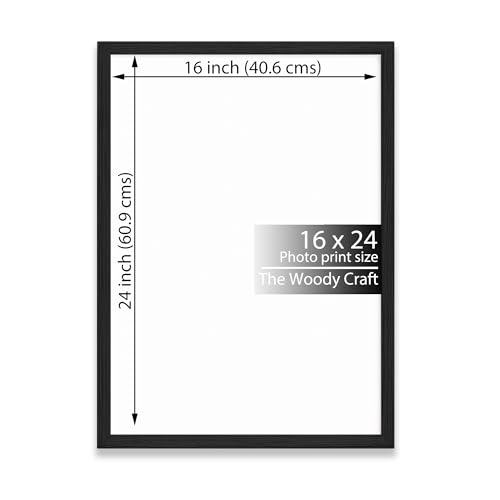 Image of Photo Frame 16x24 | Black Photo Frame For Wall | Vintage Wall Frame | Wooden Photo Frame Crafted For Style | Modern Big Photo Frames For Wall | Ideal Hanging Photo Frames For Wall Decoration