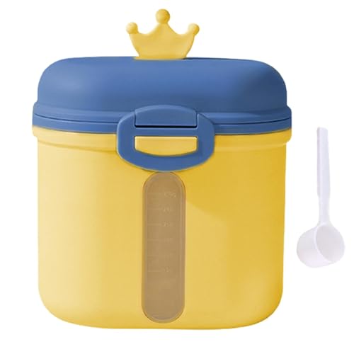 粉ミルク ディスペンサー 赤ちゃん ベビー ミルクケース携帯用粉ミルク容器ト粉ミルクボックス幼児 キッズ スナック容器 PP素材 安全 耐久 実用離乳食保存容器 二層ミルクパウダーコンテナ、旅行屋外用スプーン付きパウダーフォーミュラディスペンサー (BPA