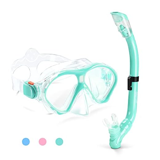 Glymnis Gafas Buceo Niños Gafas Snorkel Seco Completo Kit de Snorkel Máscara de Buceo y Snorkel Seco Set Máscara Set de Snorkel Profesional Vidrio Templado Gran Ajuste