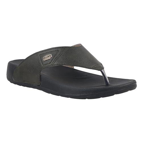 Image of WELCOME Soft Men's Slippers with Cushion FootBed for Adult | Comfortable & Light Weight | Stylish & Anti-Skid | Waterproof & Regular Flip Flops for Gents /Boys