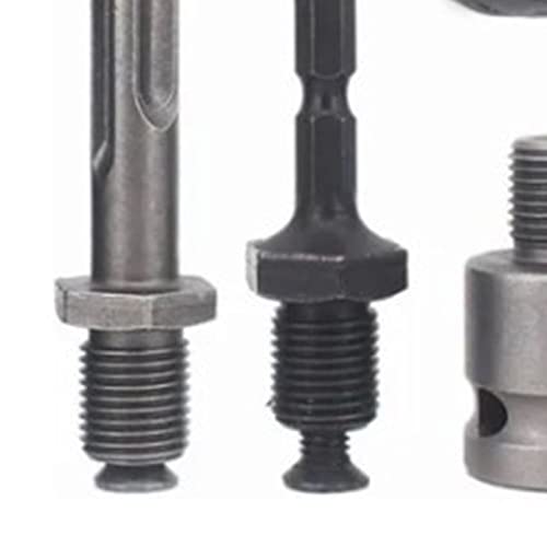 Drill Chuck Adapter Set, 4Pcs 10mm Impact Drill Chuck with Round Hex Shank Connection Rod Electric Wrench Converter for Impact Driver Screws Nuts Drill