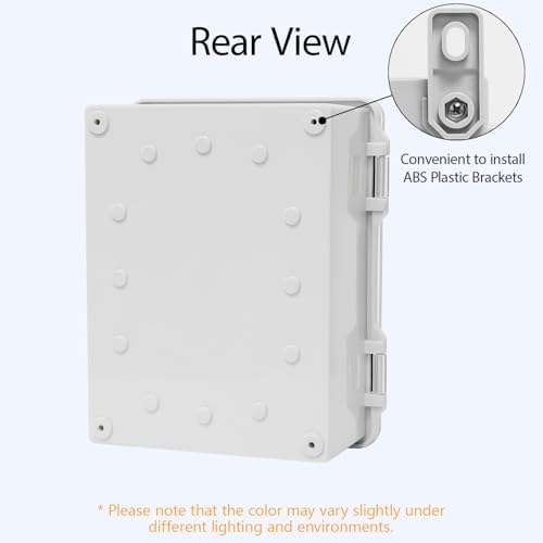 ABS Plastic Dustproof Waterproof IP65 Junction Box Hinged Shell Universal Electrical Project Enclosure Gray, with PC Transparent/Clear Cover 8.7" x 6.7" x 4.3"(220mmx170mmx110mm)