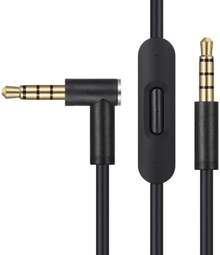 cipher Replacement Audio Cable Cord Wire, Compatible with Beats Headphones Studio Solo Pro Detox Mixr Executive Pill with in Line Mic and Control (Black)