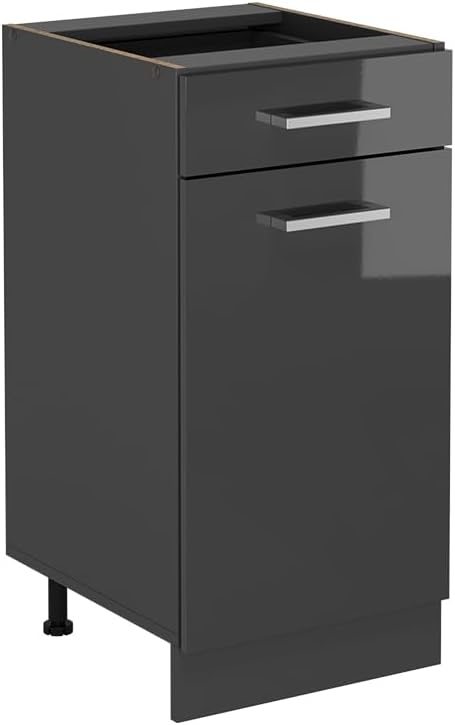 Vicco Meuble Cuisine R-Line, Anthracite Haute Brillance