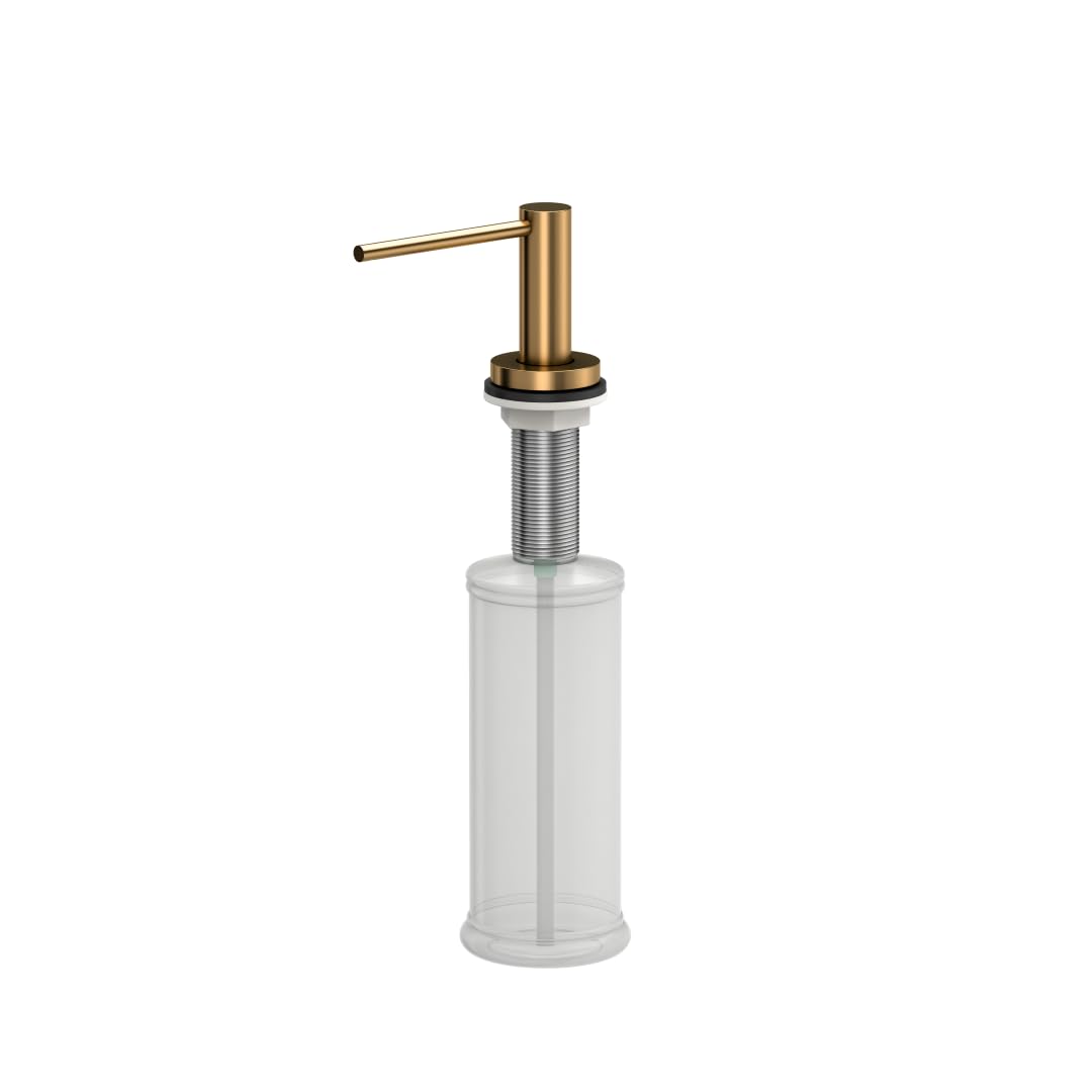 QUADRON Distributore di sapone JUDY SteelQ da incasso, dispenser di detersivo per piatti da cucina, rame, dispenser di sapone per lavello con flacone da 500ML