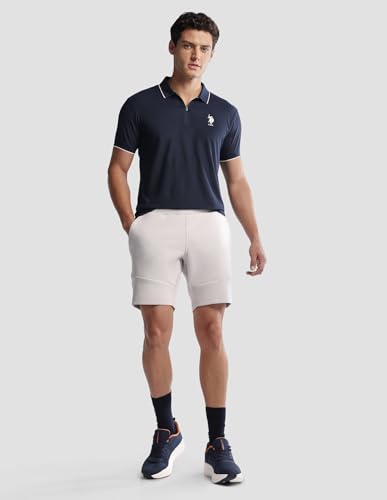 Image of U.S. Polo ASSN. Solid Active Wear Polo T Shirts for Men - Regular Fit, Breathable Half Sleeves Mens Tshirt