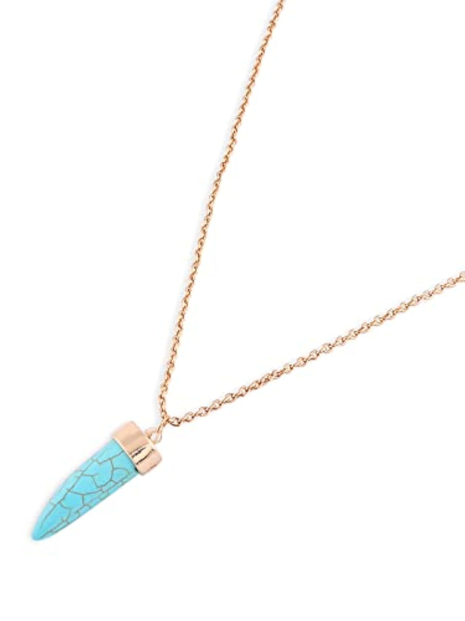 Women's Turquoise Contemporary Horn Pendant & Chain