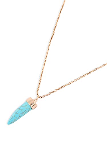 Women's Turquoise Contemporary Horn Pendant & Chain