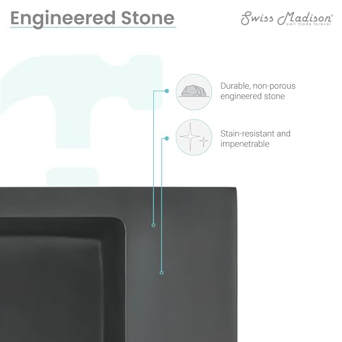 Image of Delice 24 inch Rectangle Wall-Mount Bathroom Sink in Matte Black