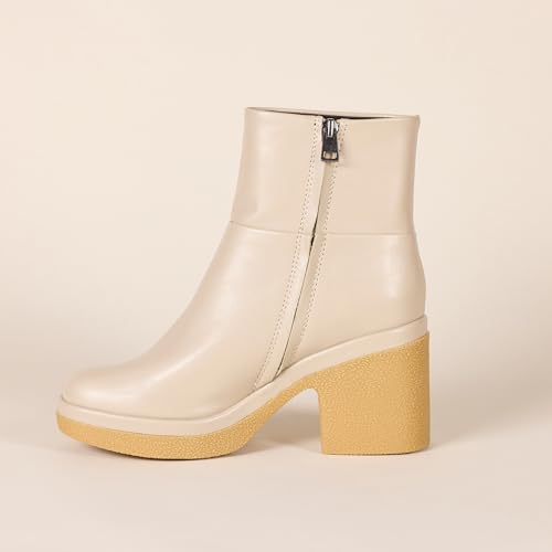 Image of Amazon Essentials Women's Platform Ankle Boots with Square Toe, Faux Leather