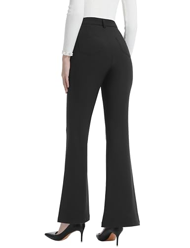 Womens Dress Pants Business Casual Work Pants High Waist Stretchy Trousers Office Flare Slacks with Pockets2