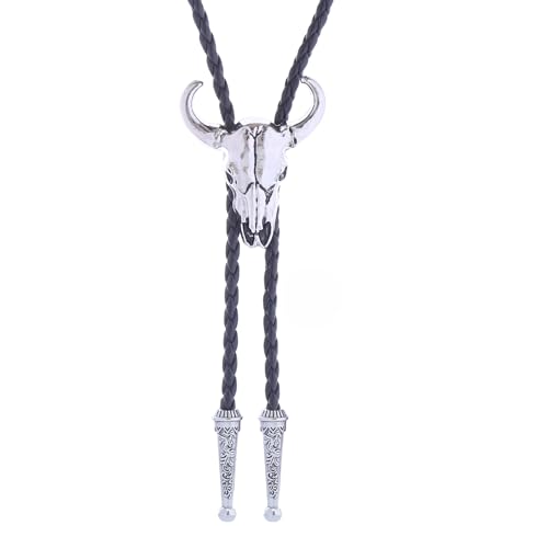 Image of GelConnie Bolo Ties for Men Women Western Cowboy Tie Mens Western Necklace Leather Necktie Gold Bolero Tie Cowboy Necklace
