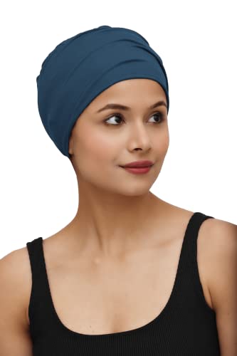 The Headscarves Women Silky Soft Bamboo Viscose Sleep Cap for Hair Loss Chemo Headwear Skull Cap Free Size (Multicolor) (HS3_Multicolor)