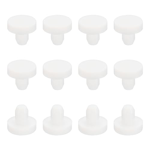 MECCANIXITY Silicone Rubber Solid Plug Soft Flexible Stoppers for 5.5-6mm Hole White 12 Pieces