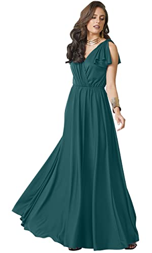 Image of KOH KOH Womens Long Sleeveless Bridesmaid Wedding Guest Prom Maxi Dress