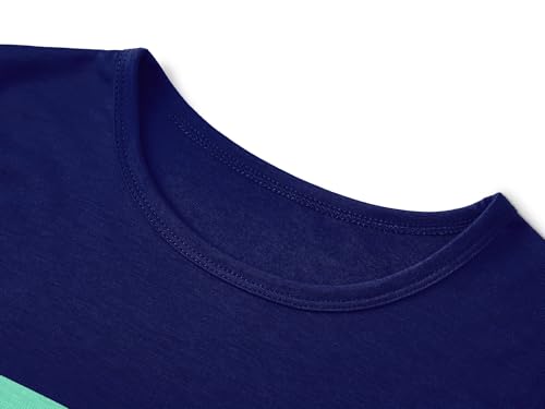 Tebbis Pajamas For Boys Fun Baseball Navy Blue Short Sleeves & Pants 2-Piece PJs Set Kid Comfy Sleepwear Size 6-182