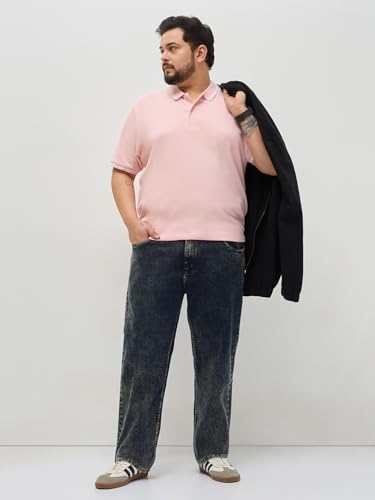 Image of Urbano Plus Men's Regular Fit Heavy Washed Denim Jeans Stretchable