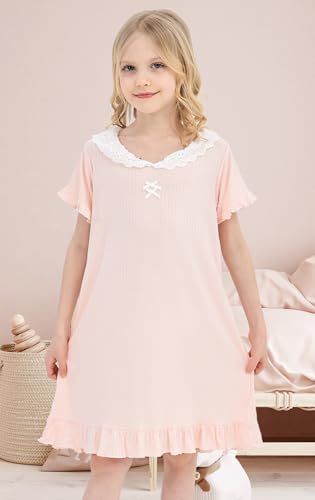 Girls' Princess Dress,Soft Summer Short Sleeve Casual Dresses 3-12Years3