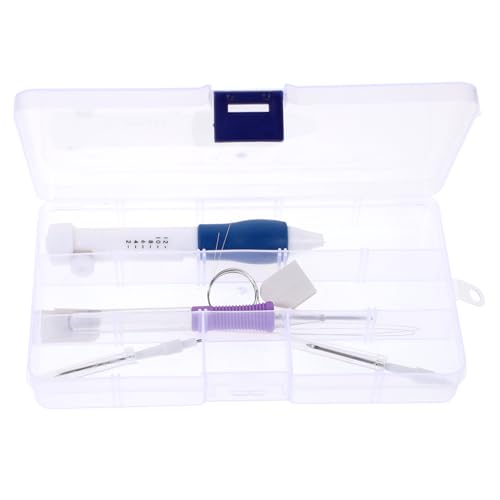 Kit punch needle MOKKHNB aiguilles à broder avec stylo ergonomique et boîte de rangement
