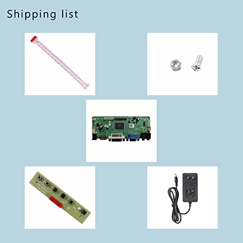 Image of VSDISPLAY DVI VGA Board for 17'' DV170YGZ-N10 and 12V 2A Power Adapter | for 17'' 4:3 1280X960 DV170YGZ-N10 DV170YGM-N10,Adapter Supply US Plug with 5.5x2.1 mm /3.5x1.35 mm Port