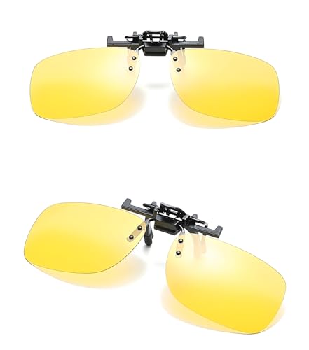 Image of Clip on Flip up Polarized Lens For Prescription Glasses UV Protection Sunglasses (Clear lenses not Polarized)