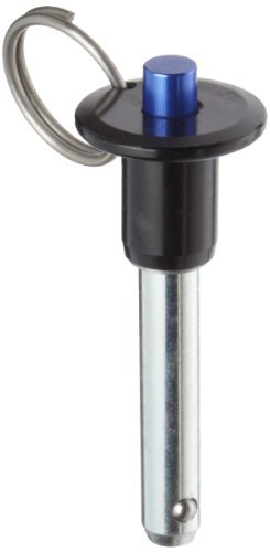 304 Stainless Steel Quick-Release Pin, Plain Finish, Push Button, 0.25" Diameter, 2.00" Usable Length