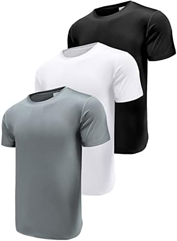 Boyzn 1 or 3er Pack Sport Tshirts Herren Kurzarm T-Shirts Funktionsshirt Laufshirt Schnelltrocknend Atmungsaktive Sport Shirt Fitnessshirt Trainingsshirt für Running Workout Bodybu