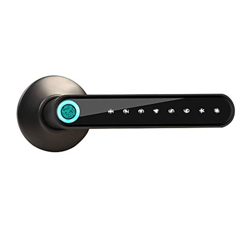 Preisvergleich Produktbild Smart Schloss Vordertür, USB Wiederaufladbar Fingerabdruck Verschluss Mit LED Hintergrundbeleuchtung, Schlüssellos Eingang Türschloss Deadbolt Bluetooth Fingerprint Smartphone App Digital Hebel