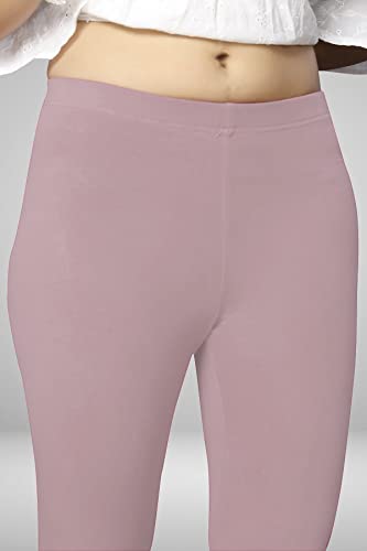 Image of Women's Cotton Skinny Leggings with Ankle Length Solid Pattern Mid Rise and Elastic Closure | Cotton Skinny Leggings for Womens