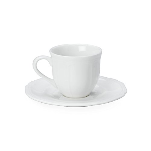 Mikasa Antique White Espresso Cup and Saucer Set