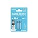 Produktbild eneloop lite, AAA/Micro Ni-MH Akku, 2er-Pack, Kapazität mit min. 550 mAh, Ready-to-Use Ni-MH Akkus, bis zu 3000 Mal wiederaufladbar, plastikfreier Verpackung, lite, blau