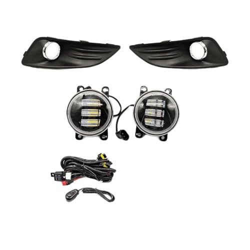 Phares antibrouillard pour Fiesta 2013-2017 : kit feux avant LED blanc et jaune avec grilles