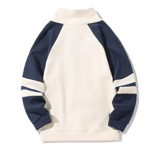 GURUNVANI Mens Color Block Sweatshirt Oversized Graphic Pullover Stand Collar Pullover Tops2